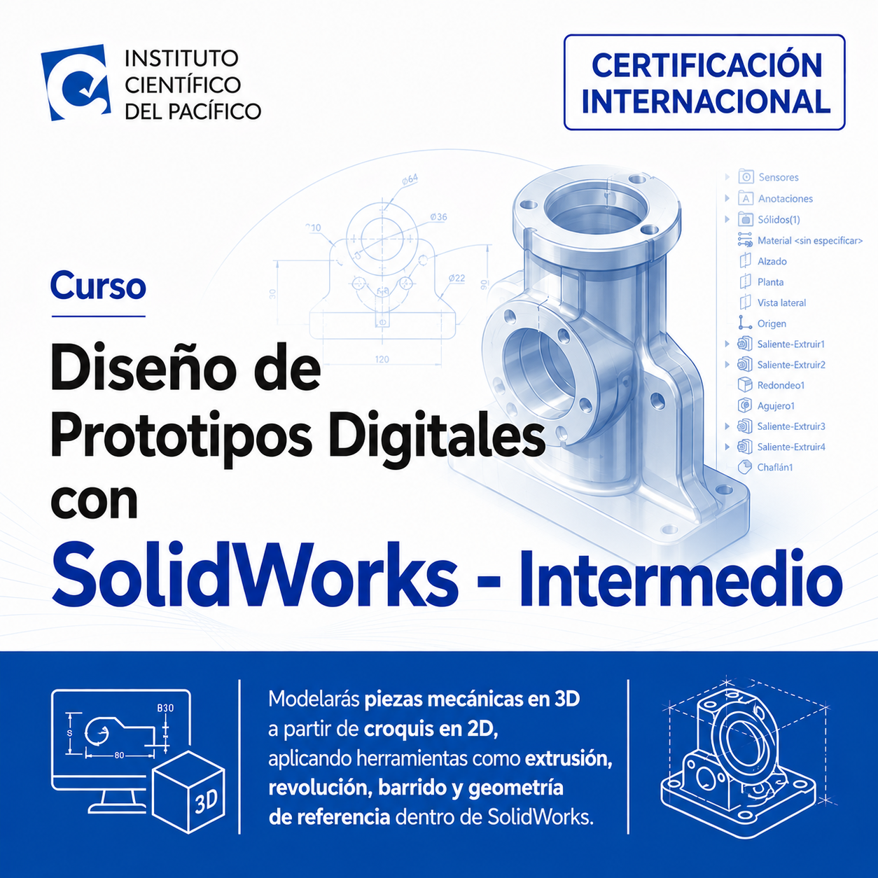 Curso Diseño de Prototipos Digitales con SolidWorks - Intermedio