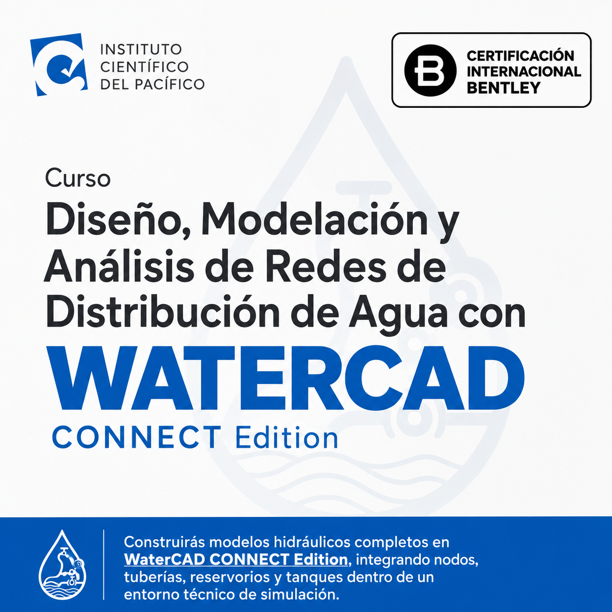 Curso Diseño, Modelación y Análisis de Redes de Distribución de Agua con WaterCAD CONNECT Edition